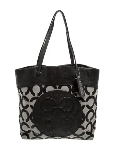 Pre-owned Coach Canvas Shoulder Bag In Black