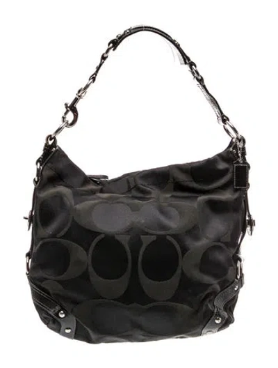 Pre-owned Coach Canvas Shoulder Bag In Black