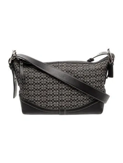 Pre-owned Coach Canvas Shoulder Bag In Black