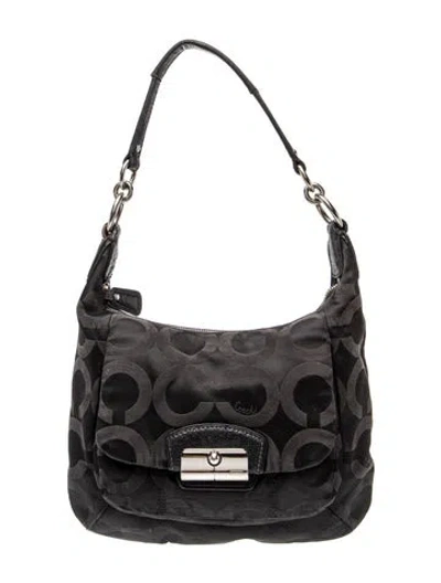 Pre-owned Coach Canvas Shoulder Bag In Black