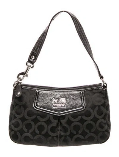 Pre-owned Coach Canvas Shoulder Bag In Black