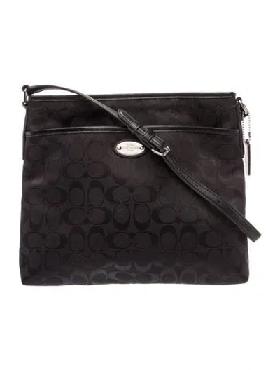 Pre-owned Coach Canvas Shoulder Bag In Black