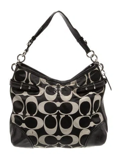 Pre-owned Coach Canvas Shoulder Bag In Black