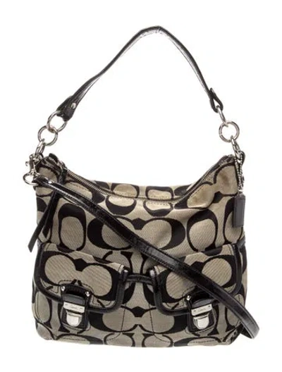 Pre-owned Coach Canvas Shoulder Bag In Black