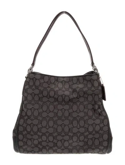 Pre-owned Coach Canvas Shoulder Bag In Black