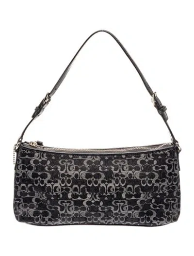 Pre-owned Coach Canvas Shoulder Bag In Black