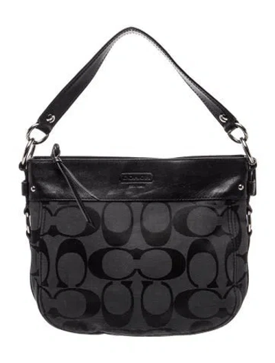 Pre-owned Coach Canvas Shoulder Bag In Black