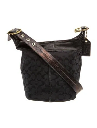 Pre-owned Coach Canvas Shoulder Bag In Black