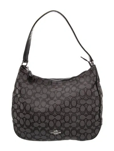 Pre-owned Coach Canvas Shoulder Bag In Black