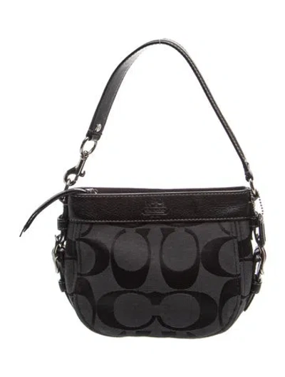 Pre-owned Coach Canvas Shoulder Bag In Black