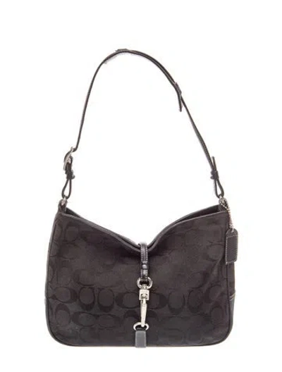 Pre-owned Coach Canvas Shoulder Bag In Black