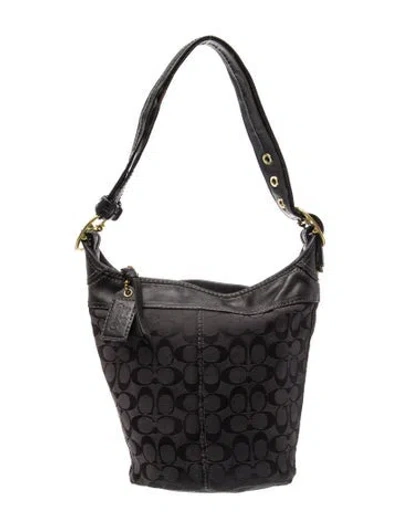 Pre-owned Coach Canvas Shoulder Bag In Black