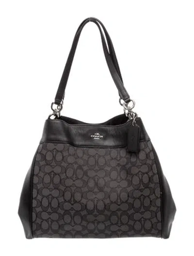 Pre-owned Coach Canvas Shoulder Bag In Black