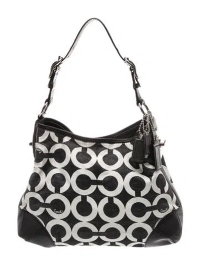 Pre-owned Coach Canvas Shoulder Bag In Black