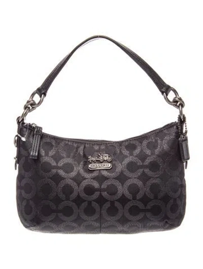 Pre-owned Coach Canvas Shoulder Bag In Black