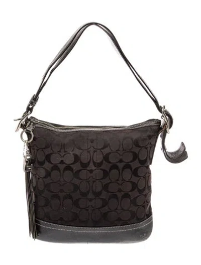 Pre-owned Coach Canvas Shoulder Bag In Black