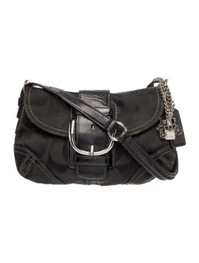 Pre-owned Coach Canvas Shoulder Bag In Black