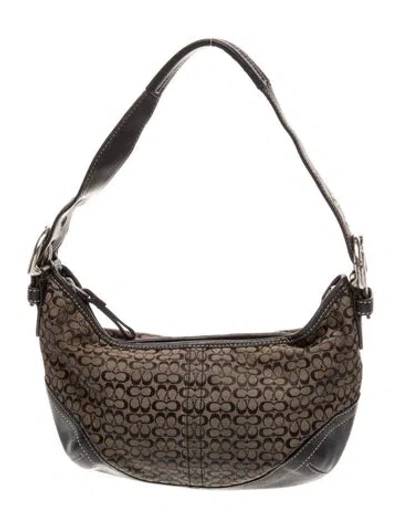 Pre-owned Coach Canvas Shoulder Bag In Black/grey