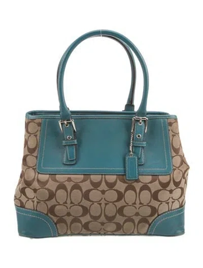 Pre-owned Coach Canvas Shoulder Bag In Blue