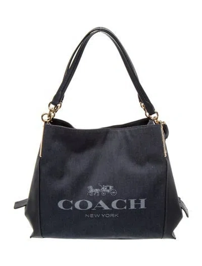 Pre-owned Coach Canvas Shoulder Bag In Blue