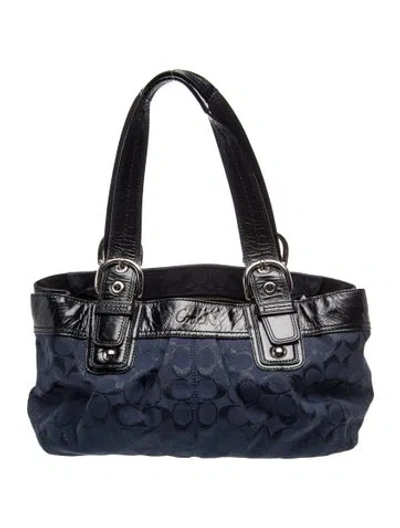 Pre-owned Coach Canvas Shoulder Bag In Blue