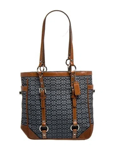 Pre-owned Coach Canvas Shoulder Bag In Blue