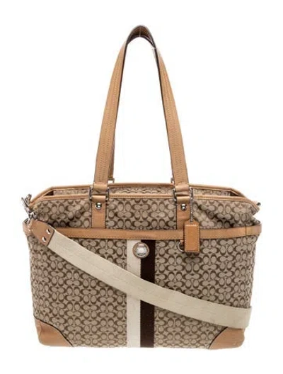 Pre-owned Coach Canvas Shoulder Bag In Brown