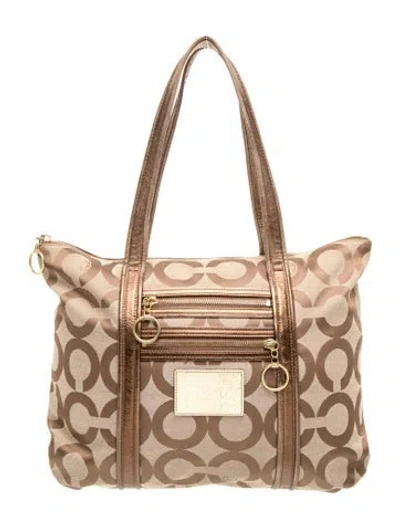 Pre-owned Coach Canvas Shoulder Bag In Brown