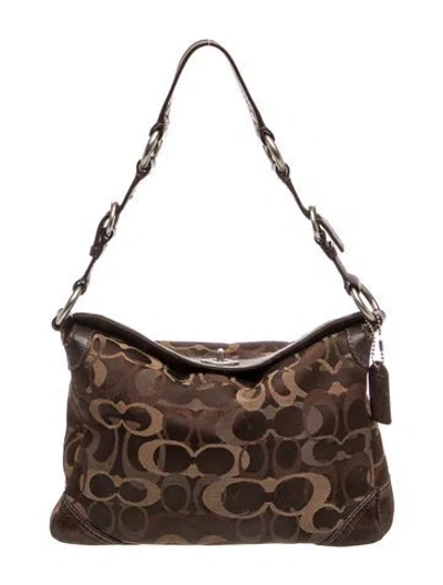 Pre-owned Coach Canvas Shoulder Bag In Brown