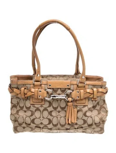 Pre-owned Coach Canvas Shoulder Bag In Brown