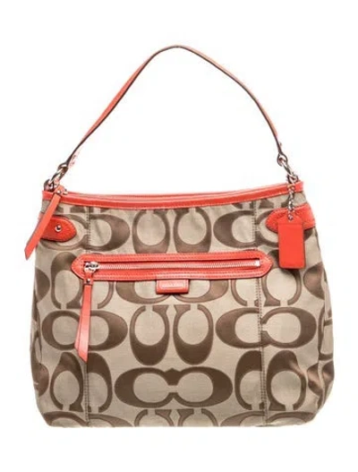 Pre-owned Coach Canvas Shoulder Bag In Brown