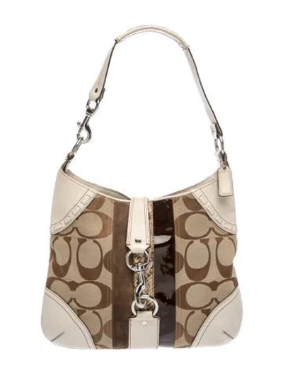 Pre-owned Coach Canvas Shoulder Bag In Brown