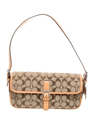 Pre-owned Coach Canvas Shoulder Bag In Brown