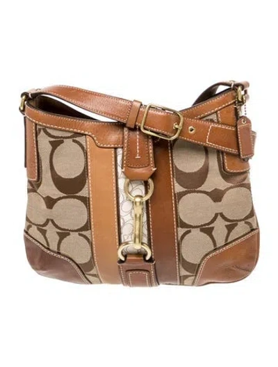 Pre-owned Coach Canvas Shoulder Bag In Brown