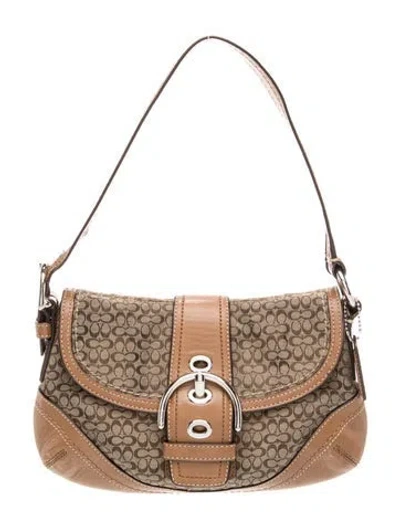 Pre-owned Coach Canvas Shoulder Bag In Brown
