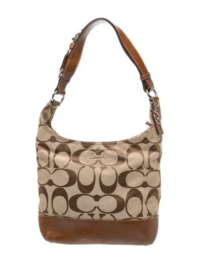Pre-owned Coach Canvas Shoulder Bag In Brown