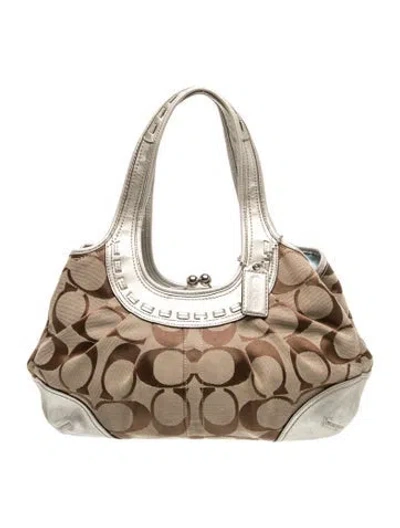Pre-owned Coach Canvas Shoulder Bag In Brown