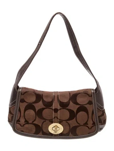 Pre-owned Coach Canvas Shoulder Bag In Brown