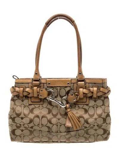 Pre-owned Coach Canvas Shoulder Bag In Brown