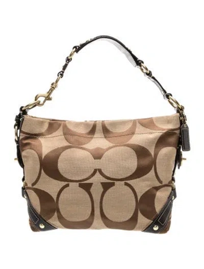 Pre-owned Coach Canvas Shoulder Bag In Brown