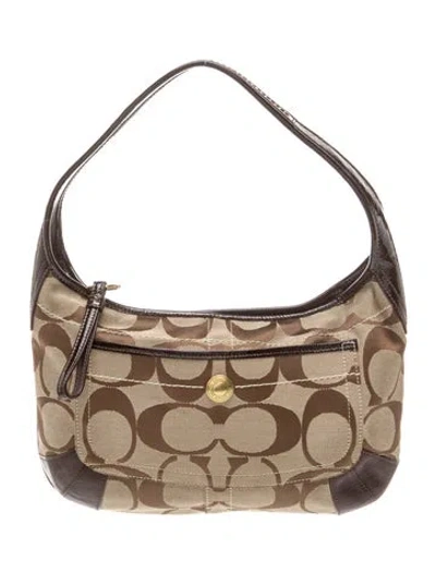 Pre-owned Coach Canvas Shoulder Bag In Brown