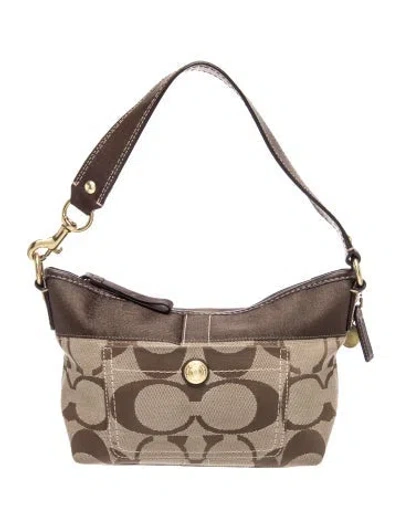 Pre-owned Coach Canvas Shoulder Bag In Brown
