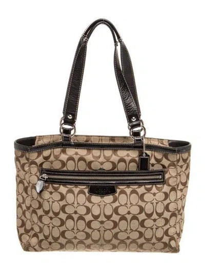 Pre-owned Coach Canvas Shoulder Bag In Brown/neutrals