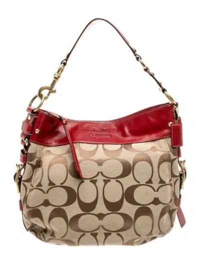 Pre-owned Coach Canvas Shoulder Bag In Brown/neutrals