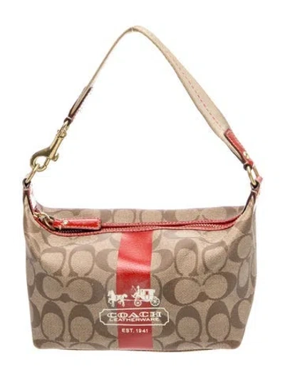 Pre-owned Coach Canvas Shoulder Bag In Brown/neutrals