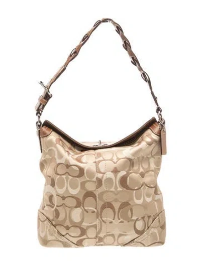 Pre-owned Coach Canvas Shoulder Bag In Brown/neutrals