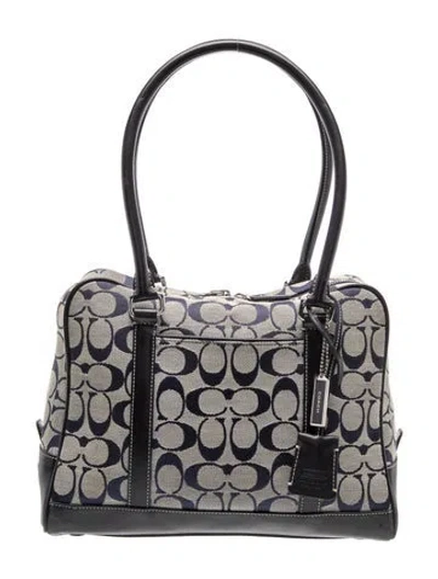 Pre-owned Coach Canvas Shoulder Bag In Grey