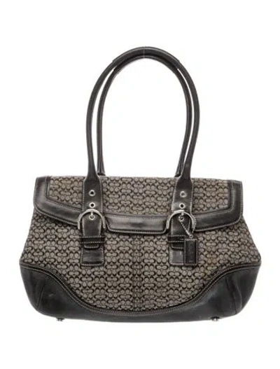 Pre-owned Coach Canvas Shoulder Bag In Grey