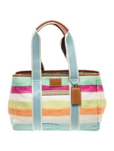 Pre-owned Coach Canvas Shoulder Bag In Multi