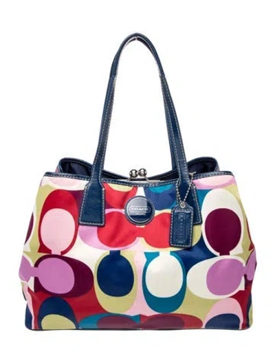 Pre-owned Coach Canvas Shoulder Bag In Multicolor